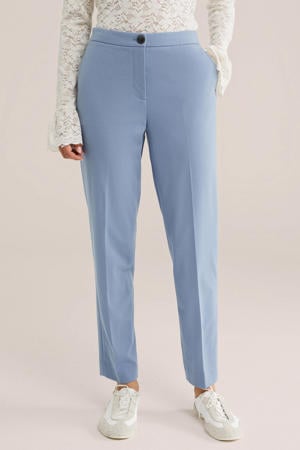 tapered regular waist pantalon grijsblauw