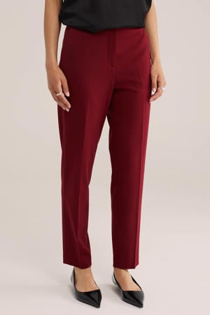 tapered regular waist pantalon donkerrood