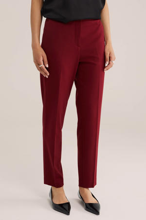 tapered regular waist pantalon donkerrood
