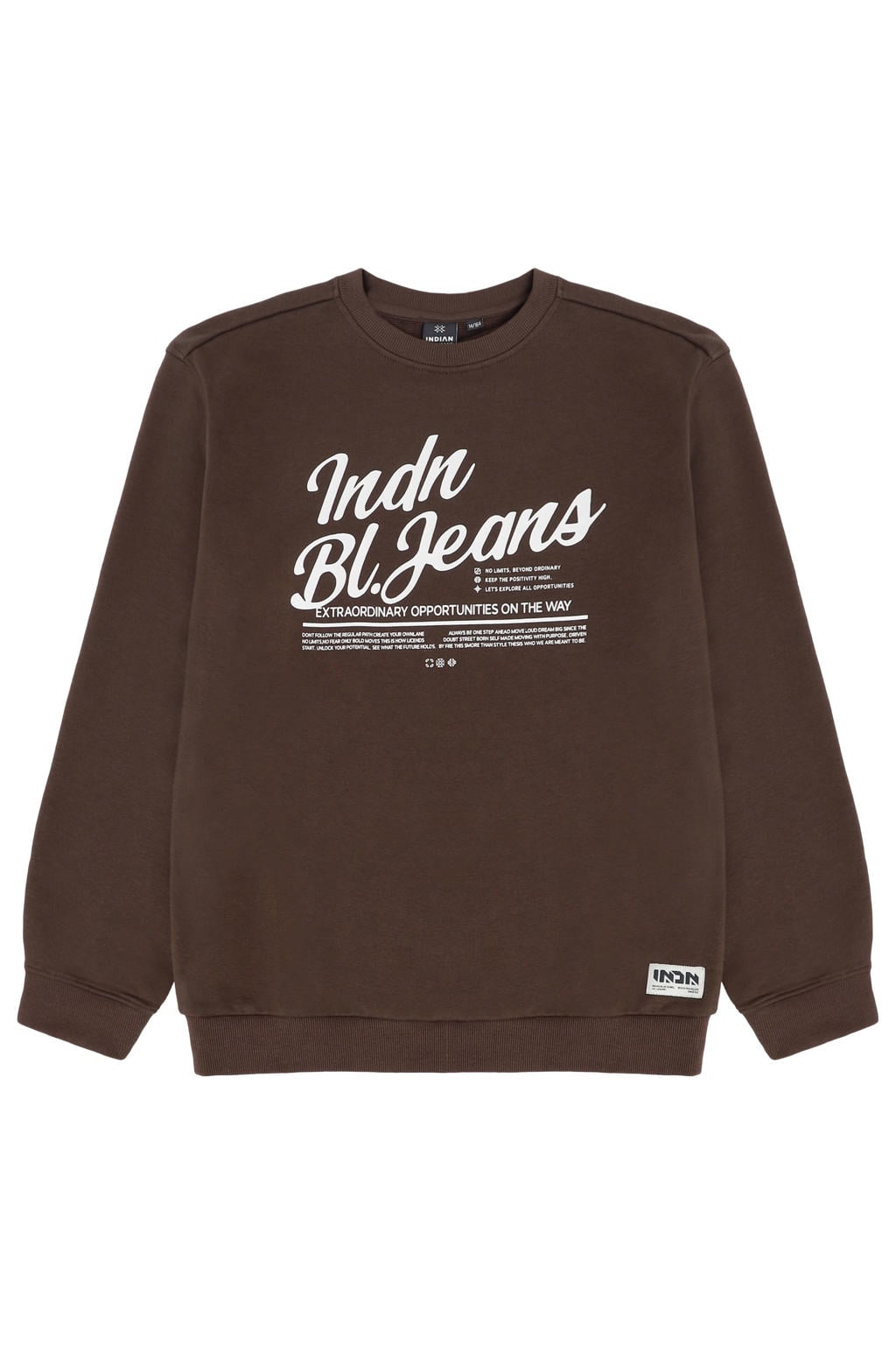 Indian Blue Jeans oversized sweater met logo - donkerbruin