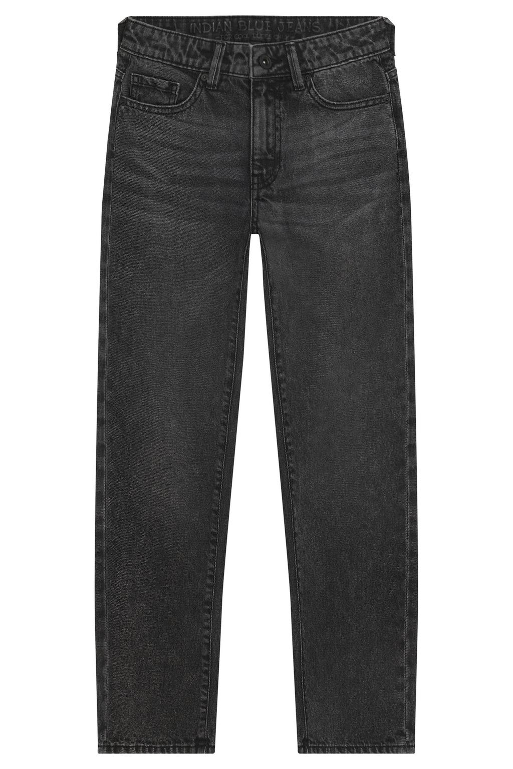 Black denim jongens Indian Blue Jeans loose fit jeans van denim met regular waist en effen