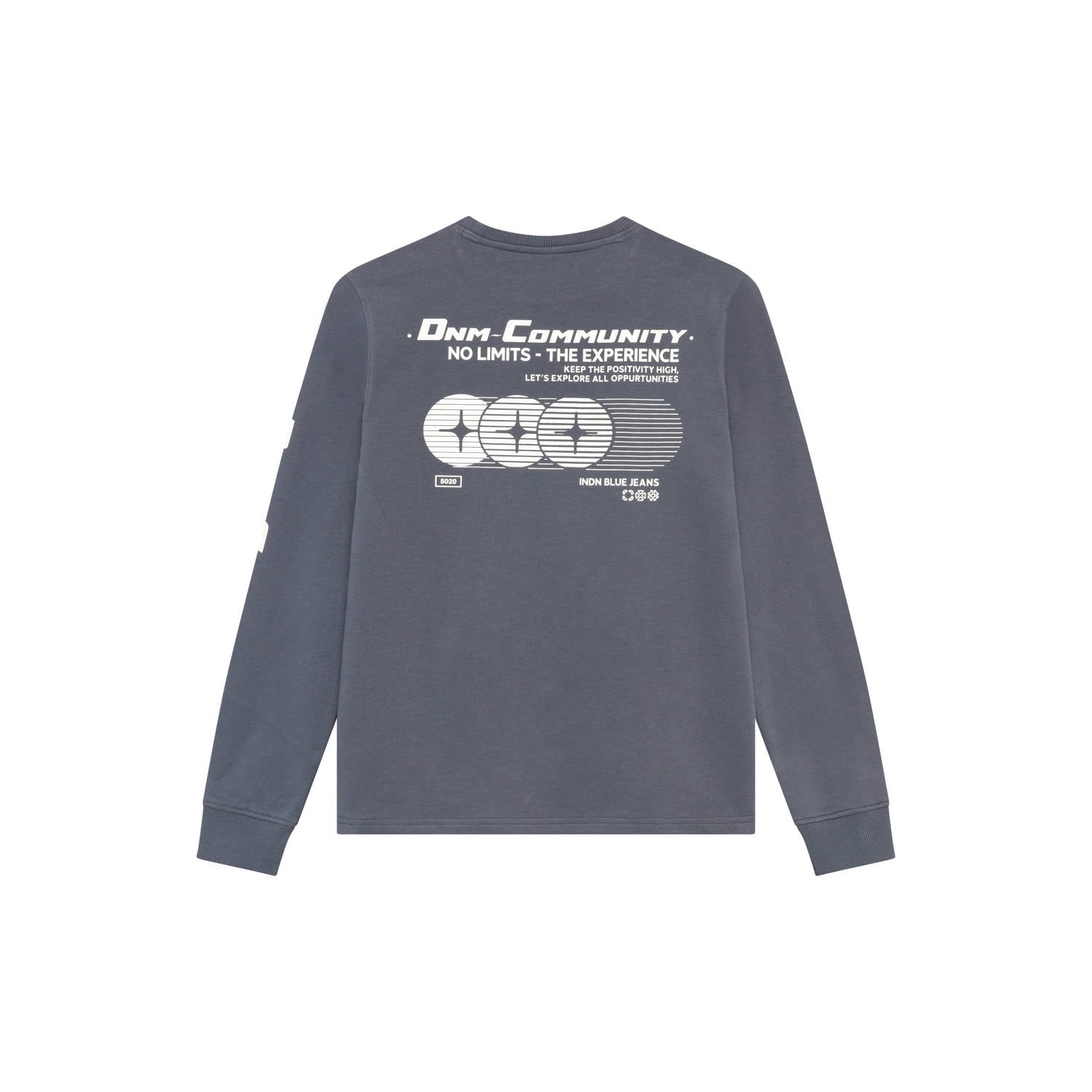 Indian Blue Jeans rechtvallende longsleeve met backprint grijs