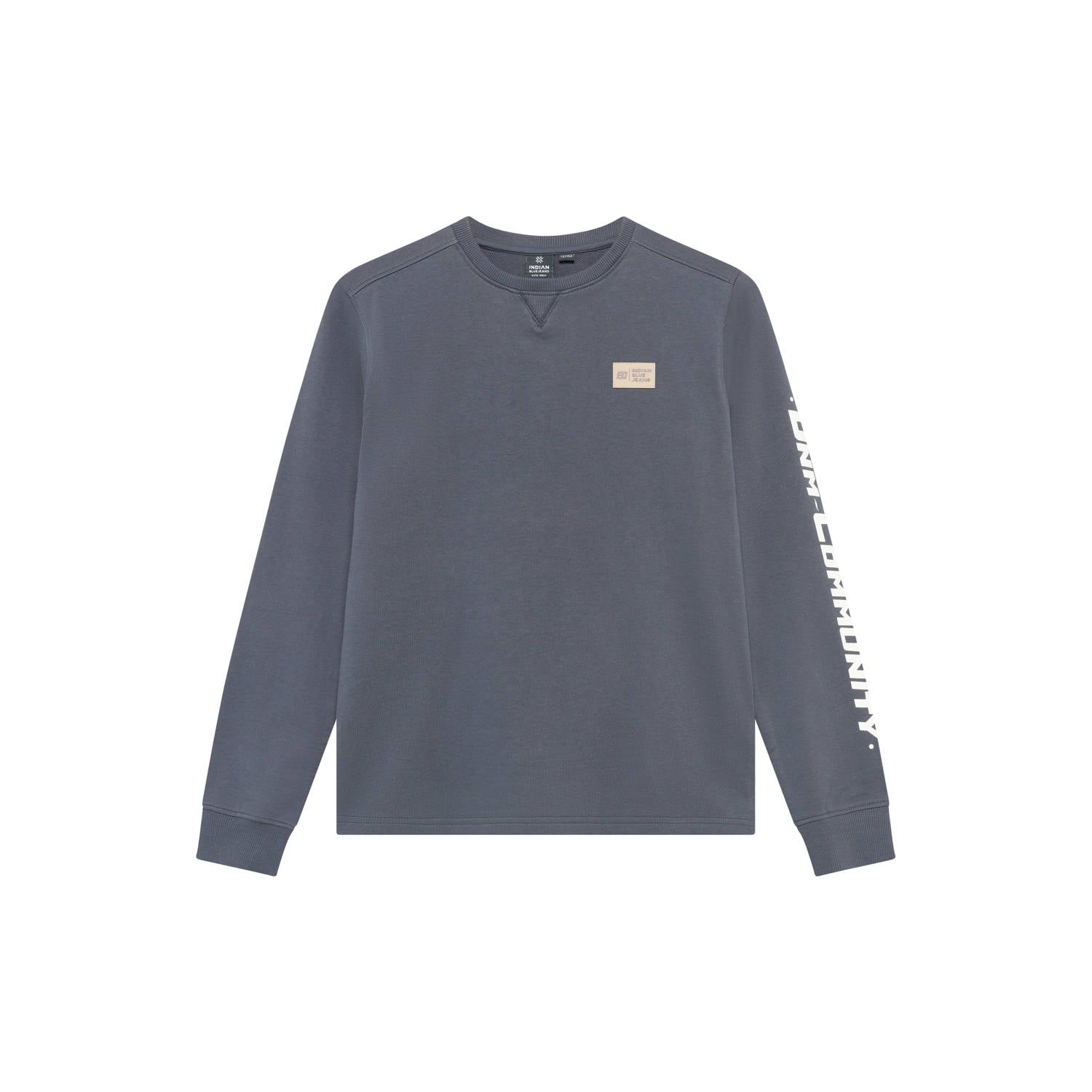 Indian Blue Jeans rechtvallende longsleeve met backprint grijs