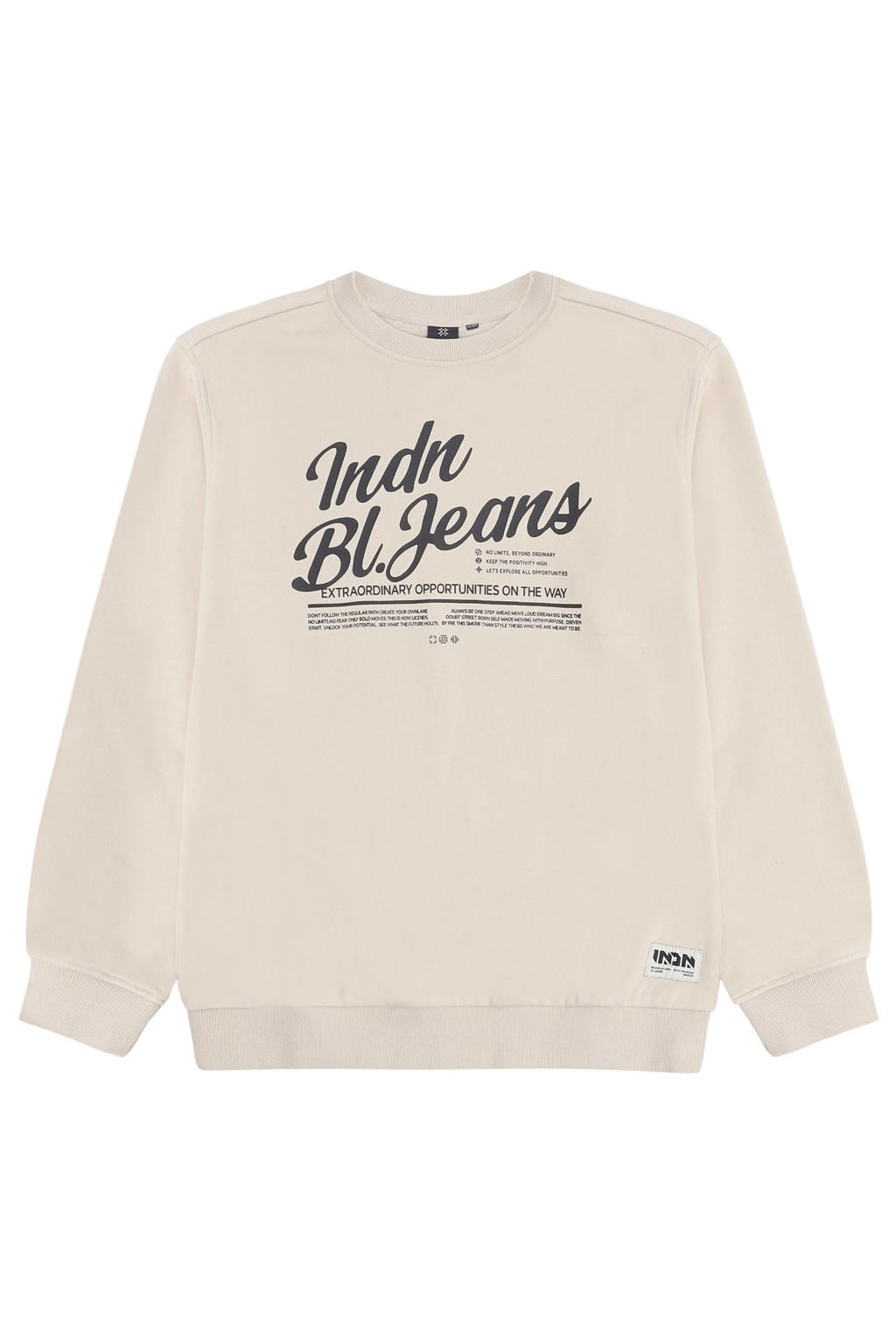 Indian Blue Jeans oversized sweater met logo - lichtzand