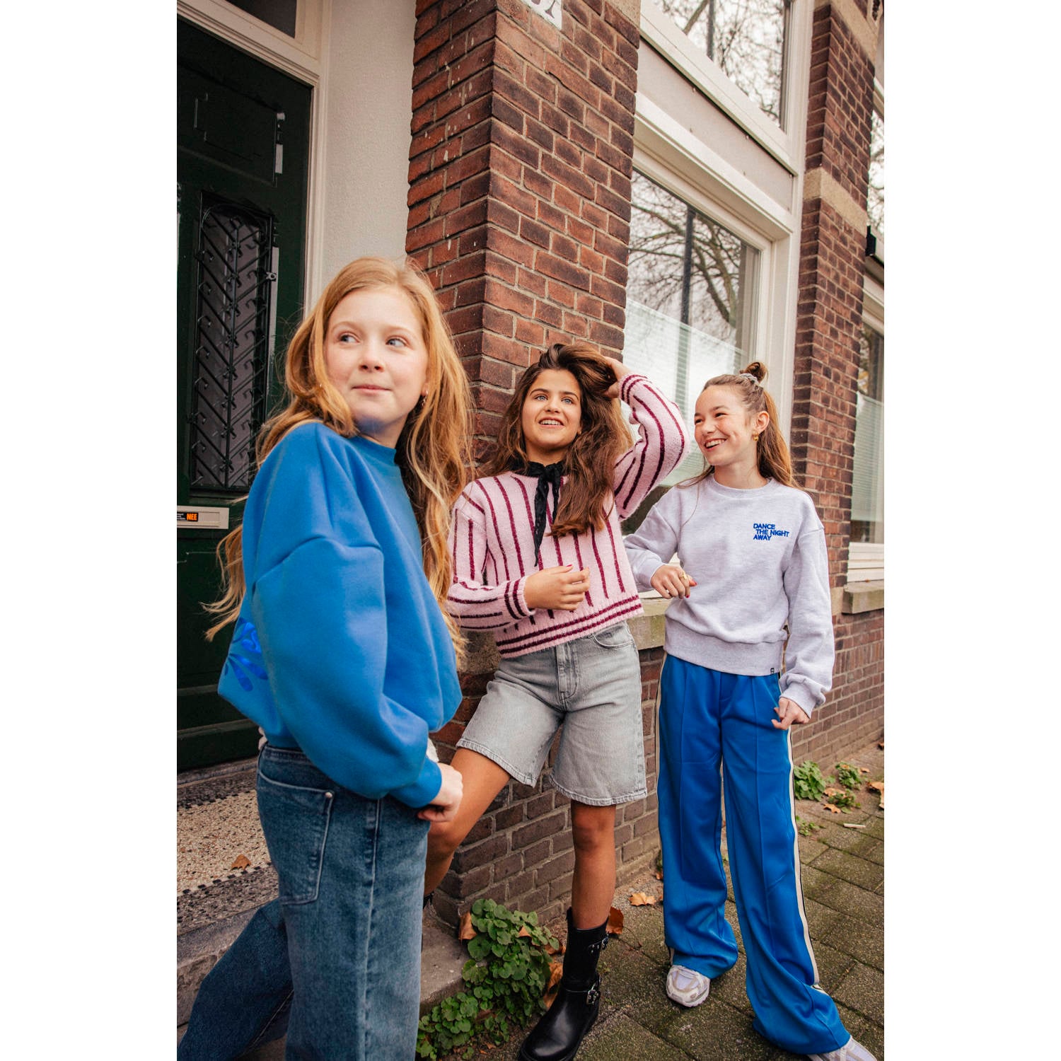 Indian Blue Jeans oversized sweater met backprint lichtgrijs
