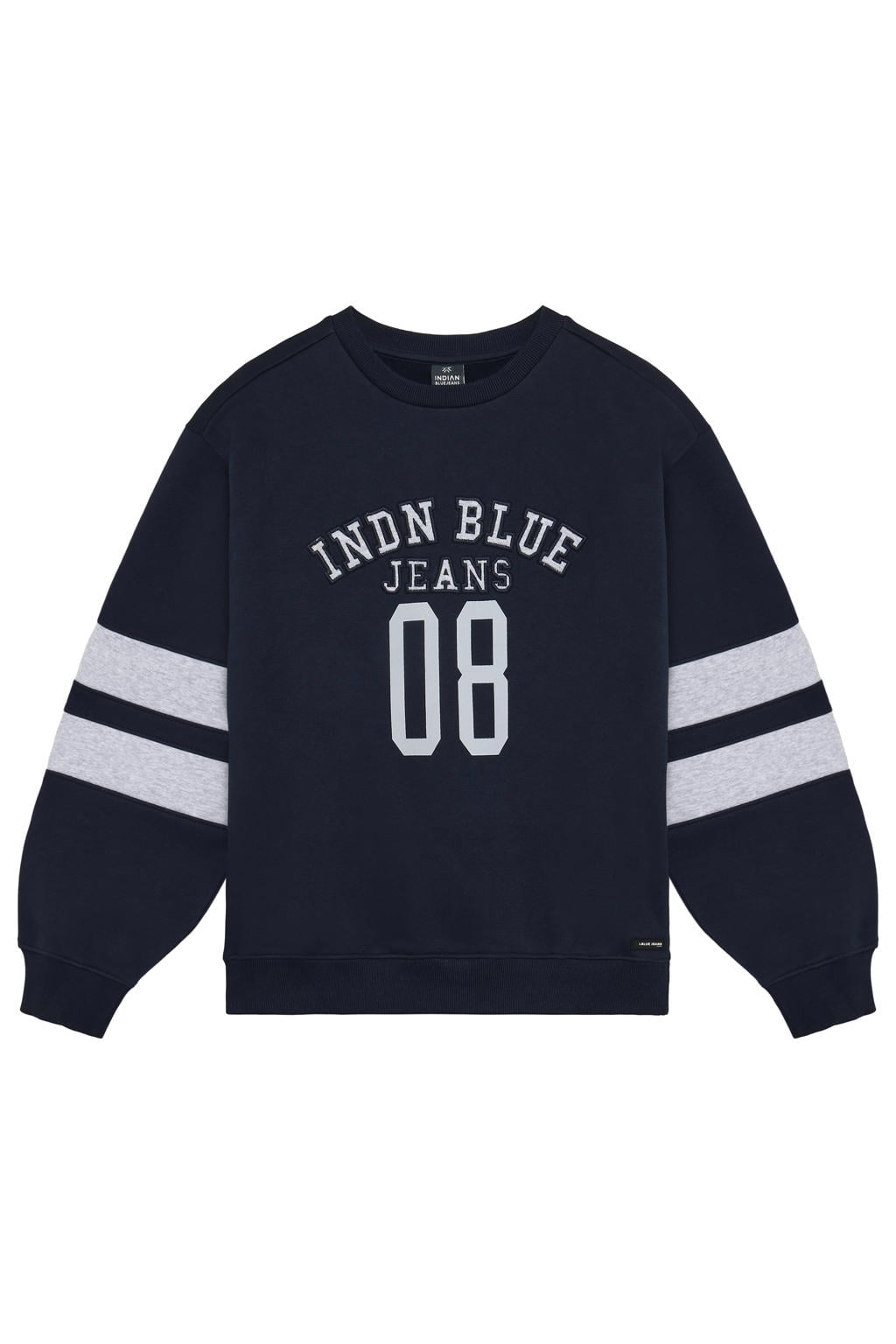 Indian Blue Jeans oversized sweater met print - donkerblauw