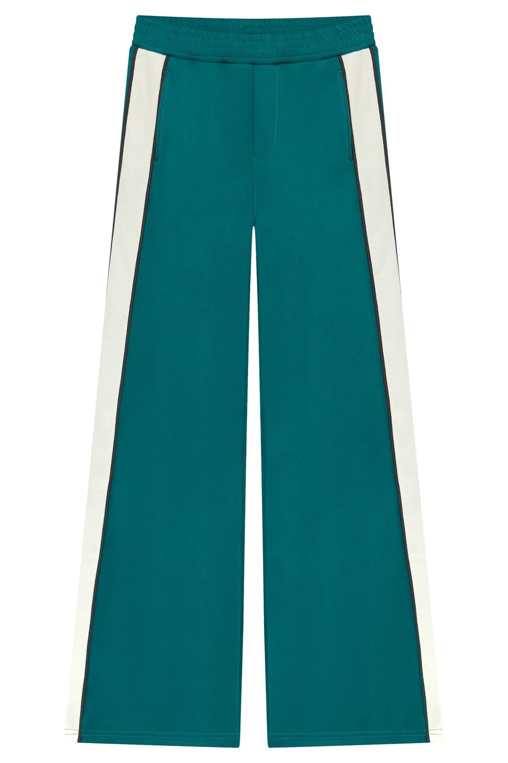 Groene meisjes Indian Blue Jeans wide leg broek met effen