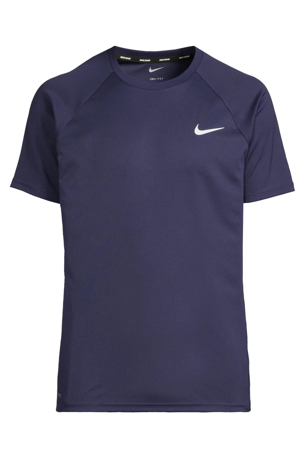 Donkerblauwe heren Nike sport T-shirt essential van polyester met effen, korte mouwen en ronde hals