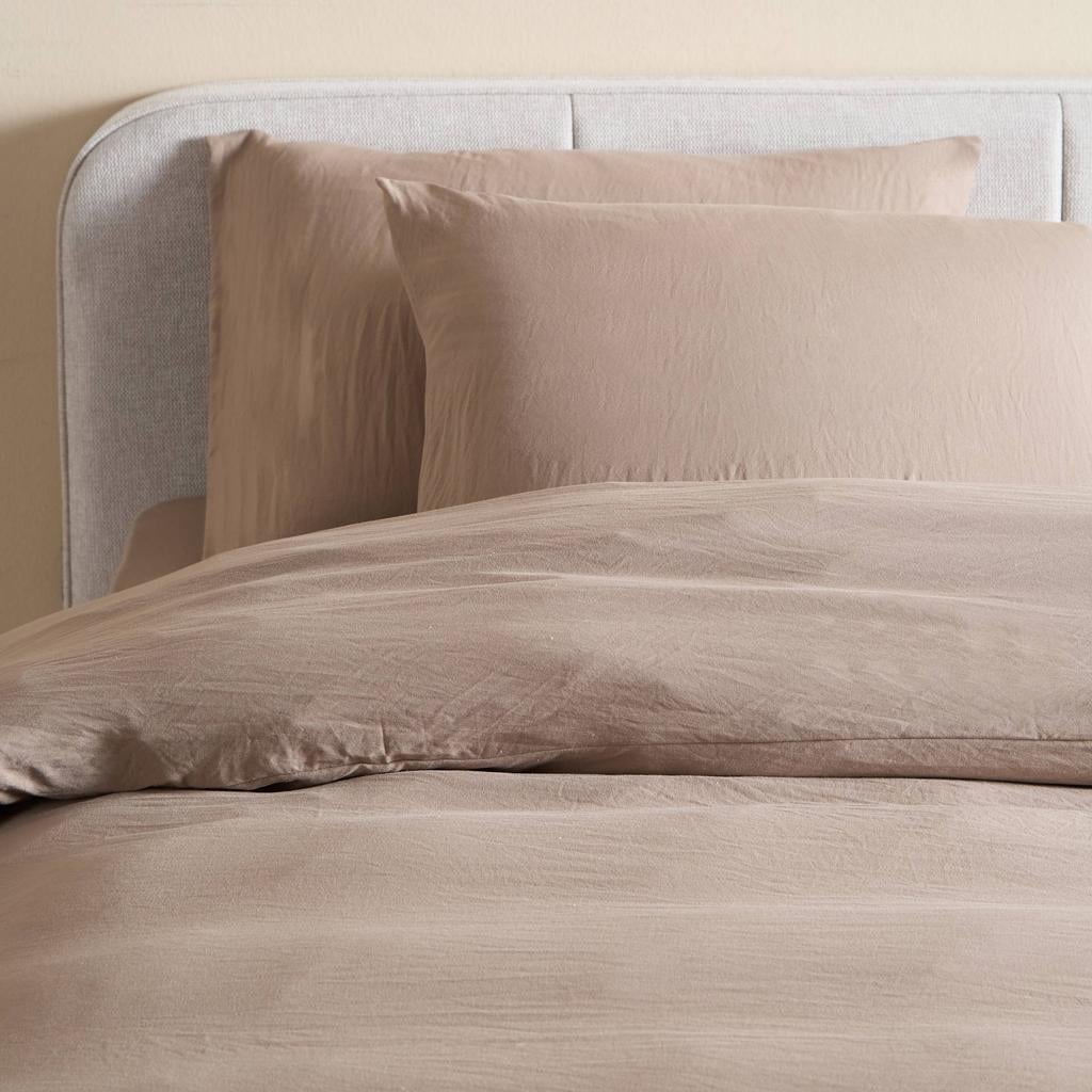 NOUS Living super soft lits-jumeaux dekbedovertrek 240x220 cm - taupe