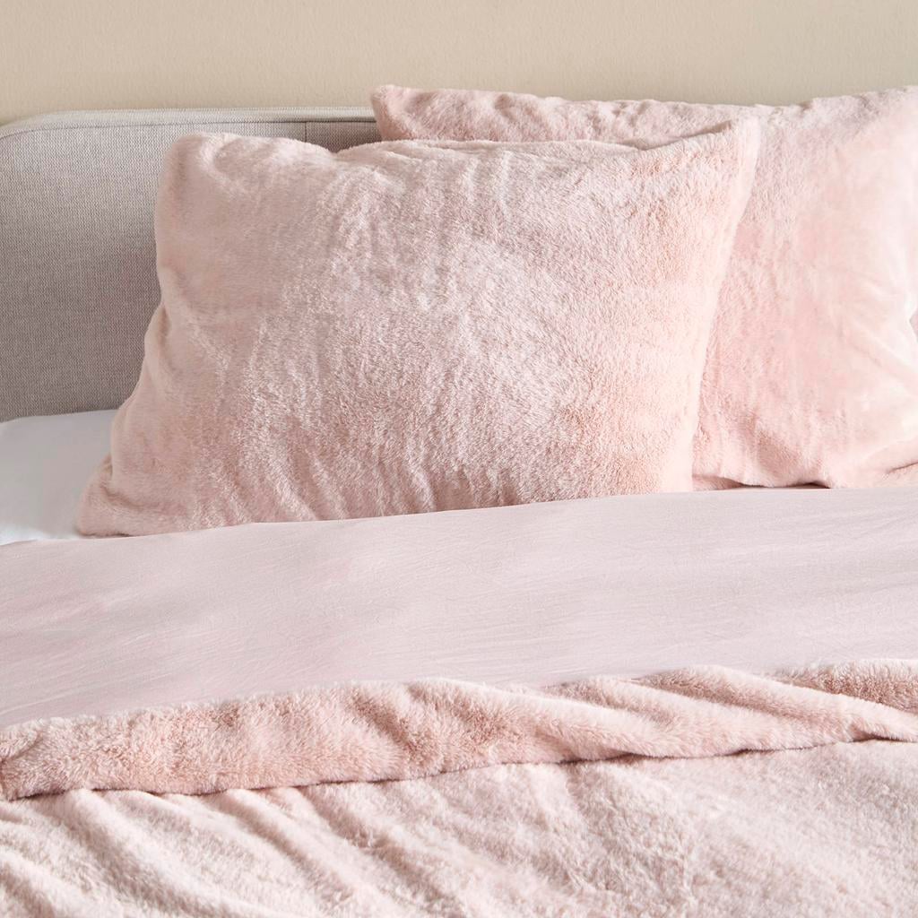 NOUS Living fur lits-jumeaux dekbedovertrek 240x220 cm - roze