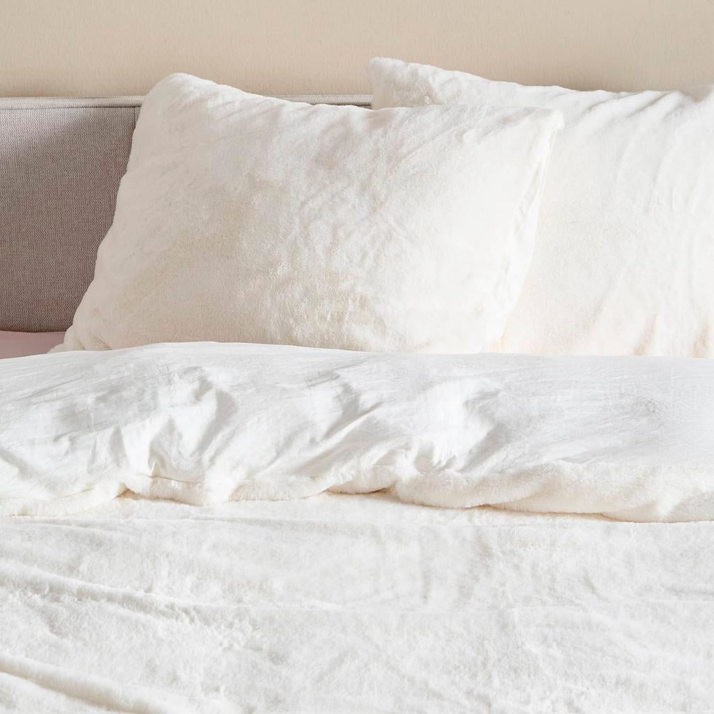 NOUS Living fur 2-persoons dekbedovertrek 200x200 cm - offwhite