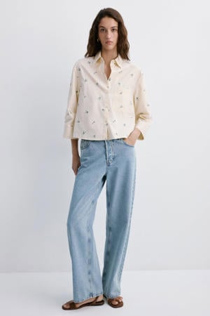 gebloemde blouse lichtgeel