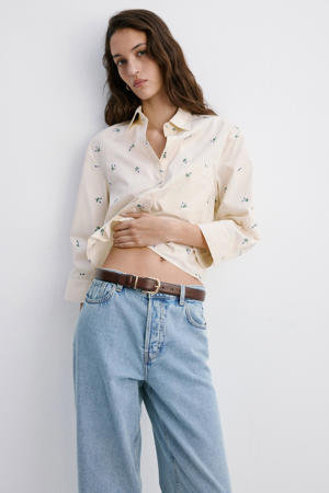 gebloemde blouse lichtgeel