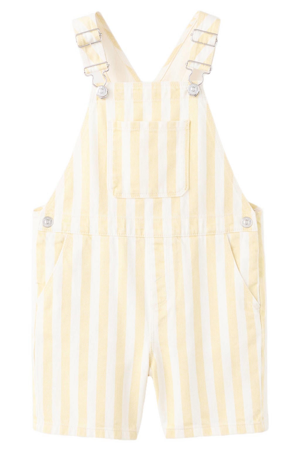 Mango Kids denim gestreepte tuinbroek geel