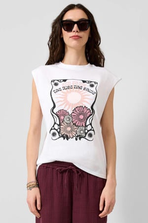 top met print - wit
