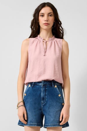 top met ruches - roze