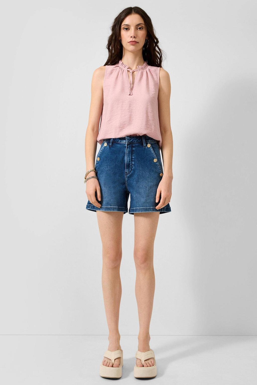 QS top met ruches - roze