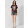 QS top met print - donkerrood