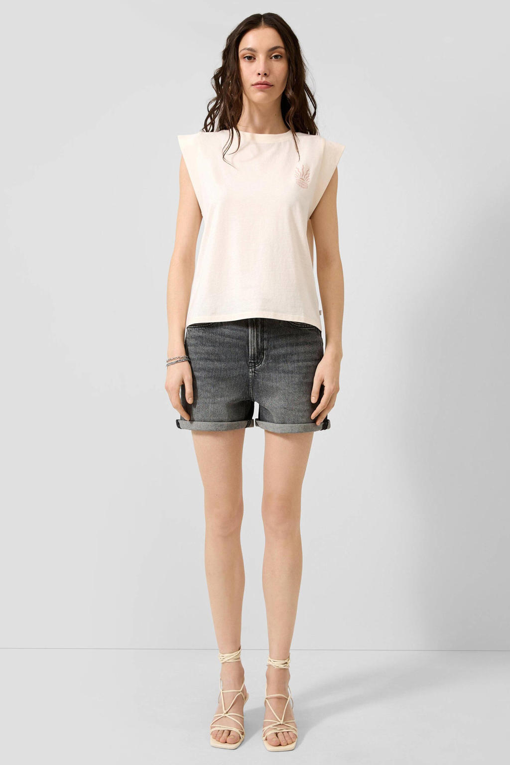 QS loose fit top - ecru