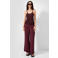 QS high waist regular fit broek - donkerrood