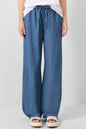 loose fit gestreepte jeans - donkerblauw