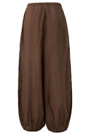 thumbnail: QS high waist barrel broek met plooien - bruin