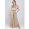 Accentil wide leg high waist broek goud