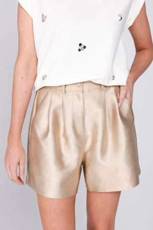 regular high waist casual short goud