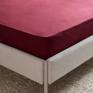 super soft hoeslaken (tot 25 cm) - donkerrood