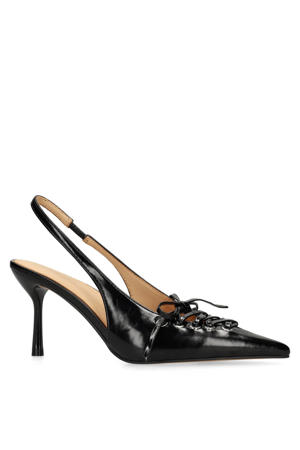 lakleren pumps met naaldhak zwart