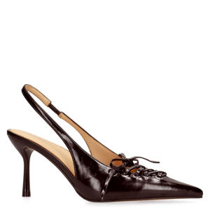 lakleren pumps met naaldhak bordeaux