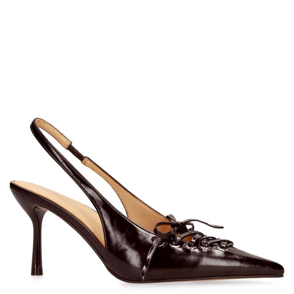 Bordeaux dames Sacha lakleren pumps met naaldhak