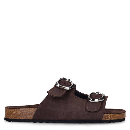 Sacha suède slippers bruin