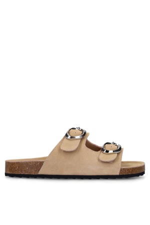 suède slippers beige