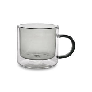 beker (270ml) dubbelwandig grijs Liv (set van 2)