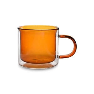 beker (270ml) dubbelwandig amber Liv (set van 2)