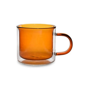 beker (270ml) dubbelwandig amber Liv (set van 2)