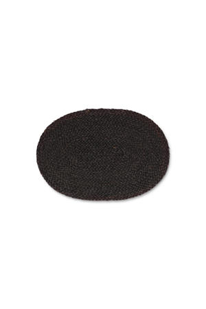 placemat (45x30cm) ovaal maisblad zwart TableTop