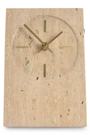 tafelklok travertijn beige