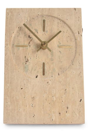 tafelklok travertijn beige