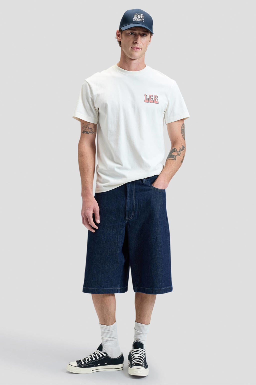 Lee baggy short dark blue denim