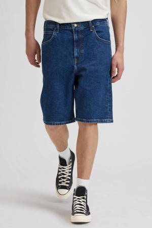 short dark blue denim