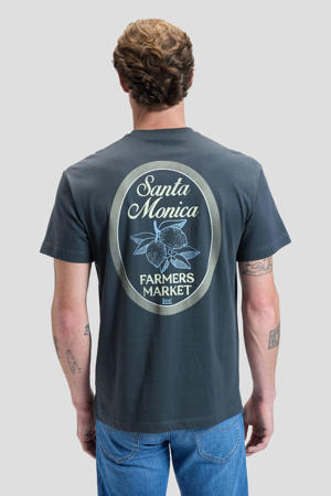 regular T-shirt met backprint zwart