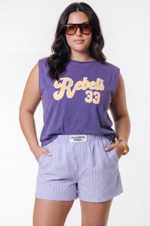 top Plus Size met print - paars