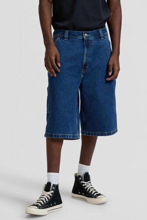 short dark blue denim