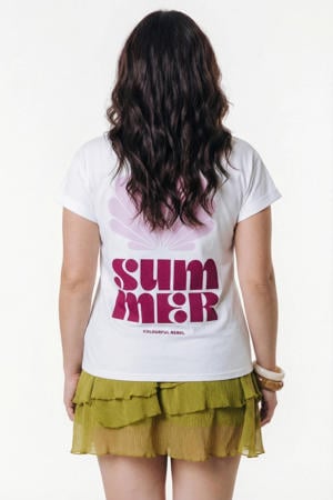 T-shirt Plus Size met backprint - wit