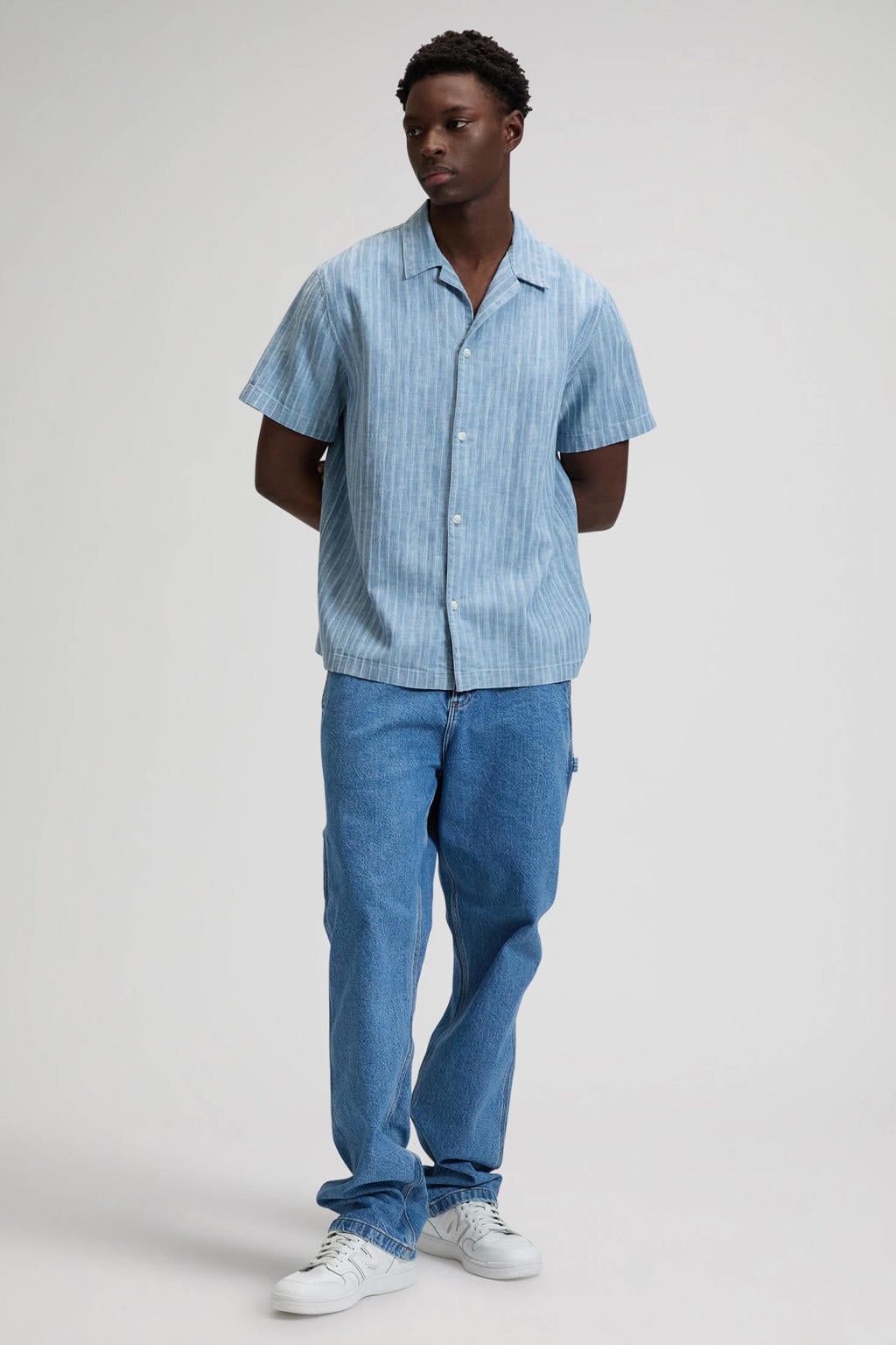 Lee denim regular gestreept casual overhemd blauw