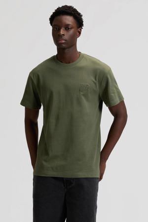 regular T-shirt donkergroen