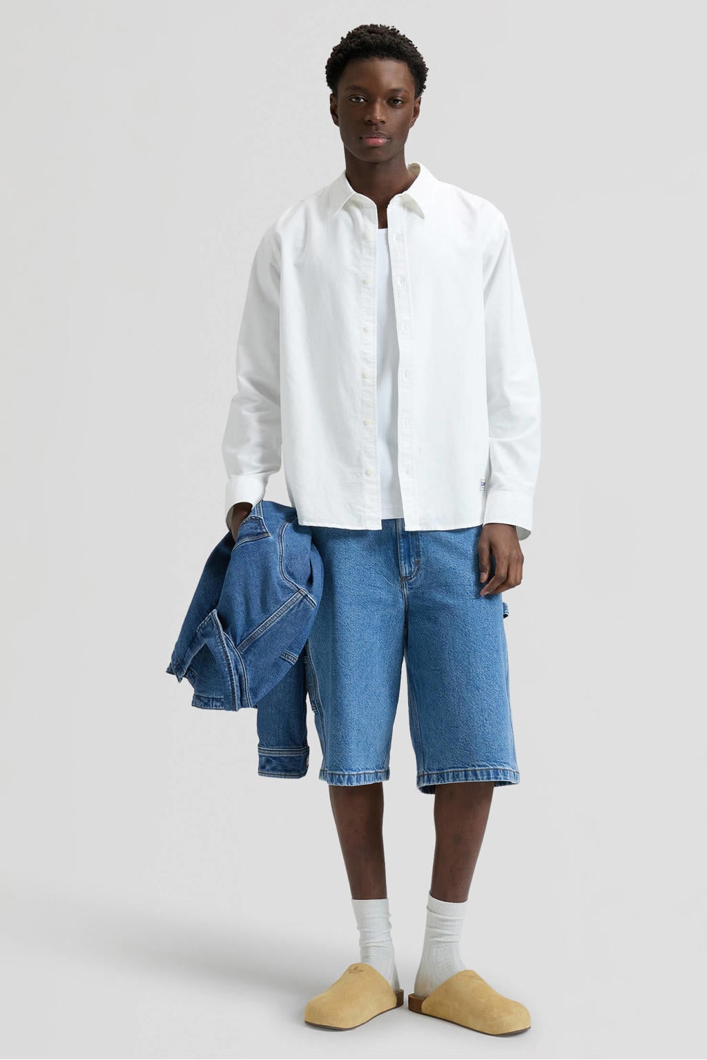 Lee short medium blue denim