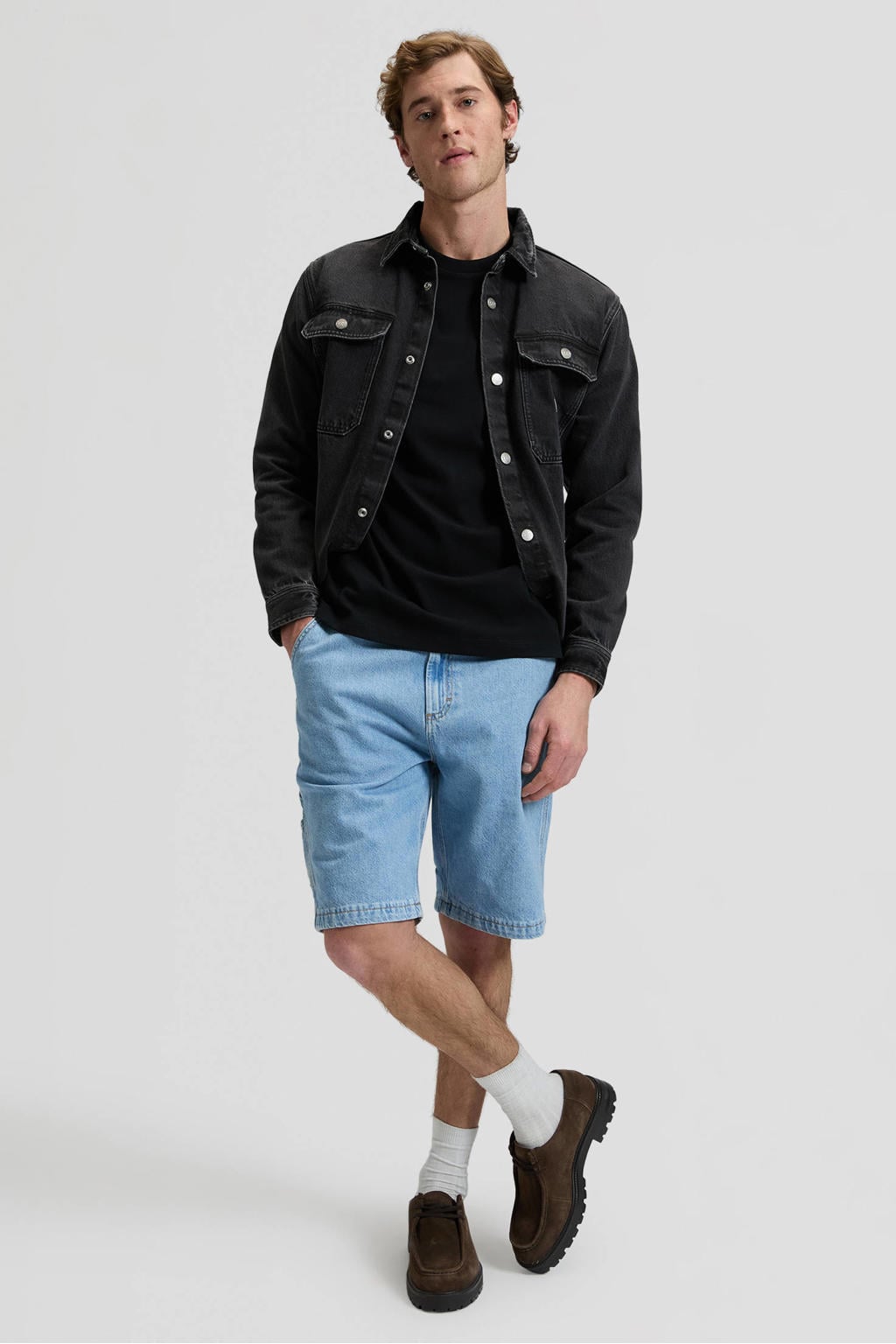 Zwarte heren Lee relaxed T-shirt van katoen met printopdruk, korte mouwen en ronde hals